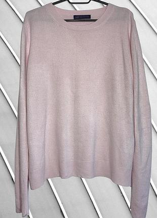 Женский розовый джемпер m&amp;s eu44 xl 2xl 46 48 50 52 маркс спендер нежный свитер с разрезами базовый marks &amp; spencer eu44