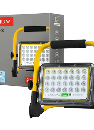 Led прожектор аккумуляторный ip65 20w 900lm 5000k titanum tl-fa-105