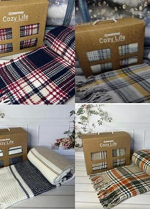 Плед cozy life бавовна/акрил у клітинку 130x170 см
