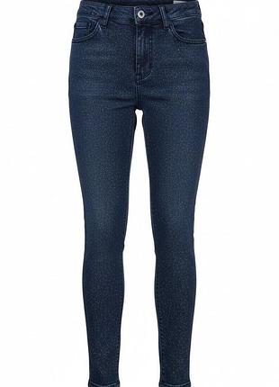 Женские джеггинсы calzedonia m темно-синие skinny с блестящим эффектом