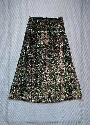 Спідниця довга з паєтками zara knit m розмір