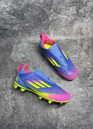 Дитячі футбольні бутси adidas f50 league laceless fg/mg без шнурків