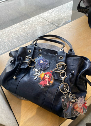 Винтажная y2k сумка синего цвета prada