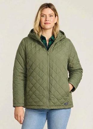 Стильна жіноча, стьобана куртка оверсайз lands end (4xl-5xl) демісезон
