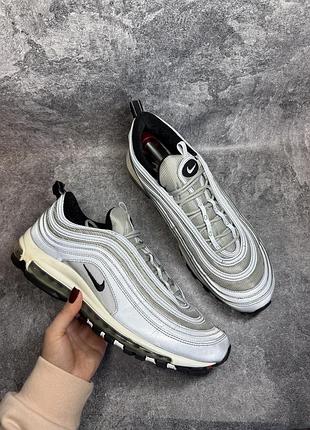 Кросівки  оригінал рефлективні nike air max 97 white / wolf grey / black