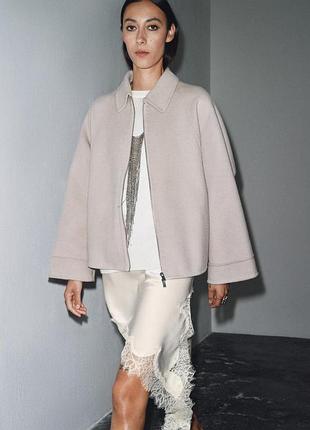 Вовняне коротке пальто zara