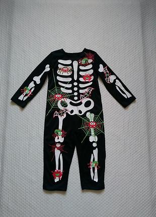 Карнавальный костюм скелет на хеллоуин halloween 2-3 года
