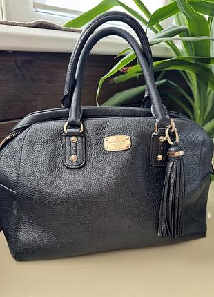 Шкіряна чорна сумка michael kors