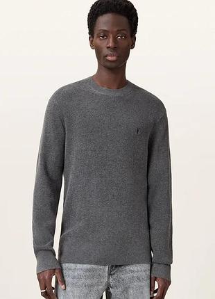 Allsaints мужской серый свитер кольчуга хлопковый оригинал