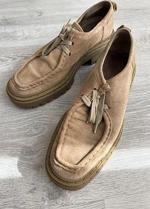 Лофери massimo dutti🍁пісочний замш