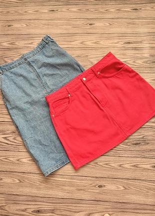 Спідниці джинсові одним лотом, 2 шт, розмір 48-50 (l-xl), гарний стан