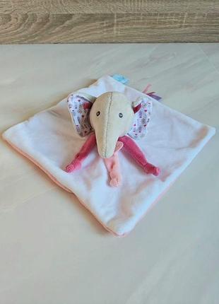 Baby nat’ eglantine слоник комфортер doudou ≈24×24 см
