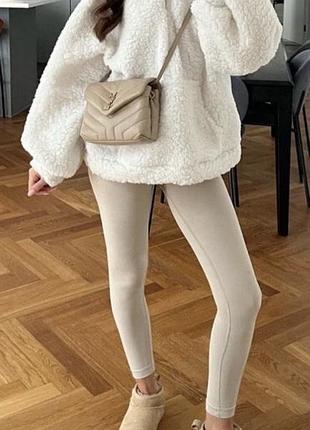 Нюдовые/молочные/телесные леггинсы, лосины в рубчик zara, р.xs-m