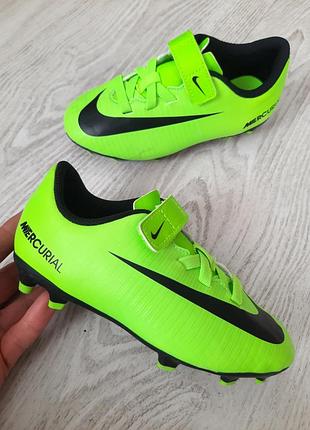 Футбольные бутсы nike mercurial vortex iii fg копы копочки шиповки сороконожки кроссовки дл футбола на липучках 18см р.28-28.5