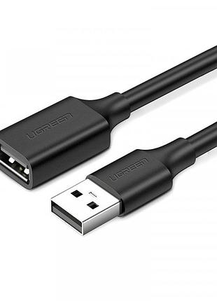 Кабель-подовжувач ugreen us103 usb 2.0 am – af 3 м nickel plating extension чорний (10317)