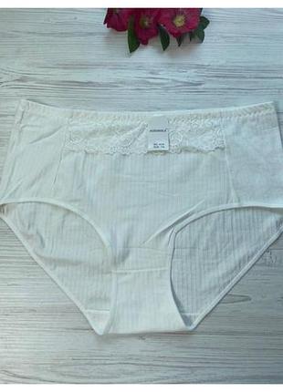 Трусики жіночі в рубчик декоровані мереживом  батал 7xl арт.4434 🎀