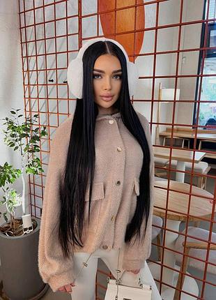 Хутряна кофта з кишенями 🖤 7