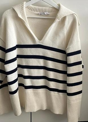 Светр жіночий zara у смужку, розмір s