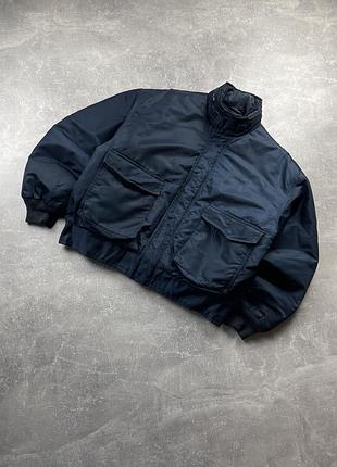 Schott nyc винтажный дутый тёмно синий бомбер м90 куртка bomber jacket ma1