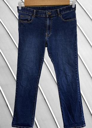 Чоловічі темно-сині прямі джинси denim co w36 regular xl 52 54 денім ко класичні джинси прямого крою стрейч denim co w36