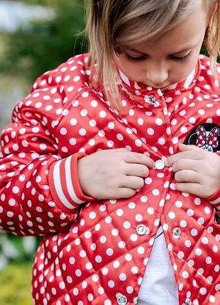 Червоний бомбер в горох mini mouse disney 5-6 років