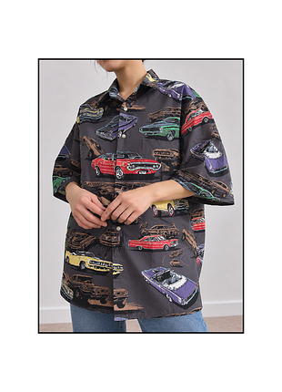 Рубашка / рубашка с изображением автомобилей / винтажная рубашка / reyn sports / authentic merchandise — reyn spoone /