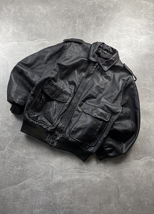 Винтажный кожаный бомбер куртка а2 коричневая aviator leather bomber jacket usa army military