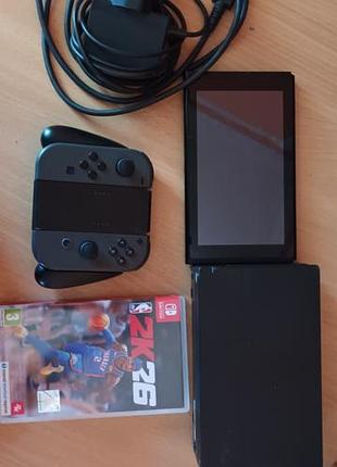 Nintendo switch v2 + игра nba 2k26 (картридж, eu) - полный комплект (без ремешков)