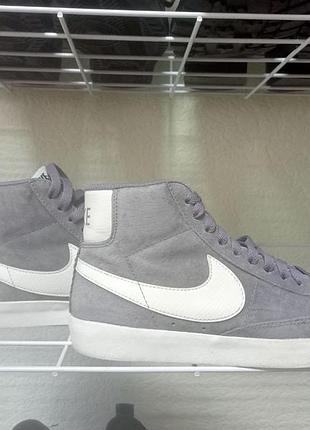 Кеды nike blazer mid '77 vintage серые замшевые 37.5 р (23.5 см)