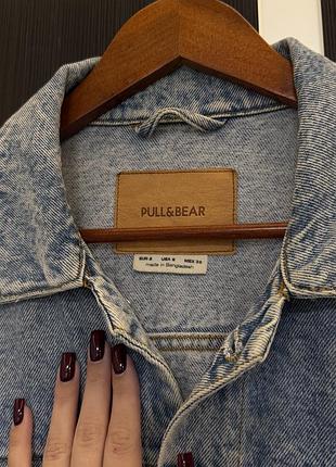Чоловічий джинсовий піджак pull&bear світло-блакитний розмір s 3