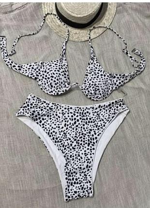 Shein великолепный черно-белый раздельный купальник