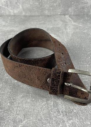 Авантгардный кожаный итальянский ремень коричневый avant garde studded belt workwear