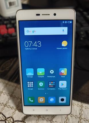 Xiaomi redmi 3 (2/16gb) silver - состояние идеальный / официальная прошивка miui global / батарея 4100 маг