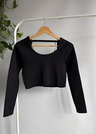 Трикотажний топ на довгий рукав zara