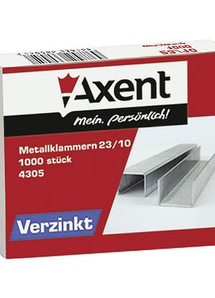 Скоби для канцелярського степлера №23/10, up to 70 sheets, 1000 шт axent (4305-а)