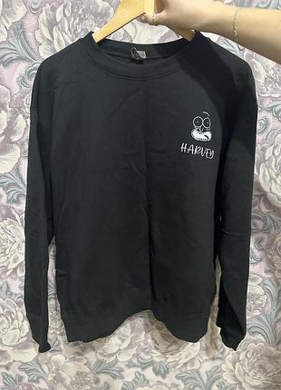 Світшот чоловічий/жіночий унісекс d&hclothinguk чорний з принтом hapless