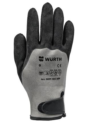 Рукавиці захисні утеплені wurth multifit dry з покриттям. повне латекс, р. 9 (0899405609)