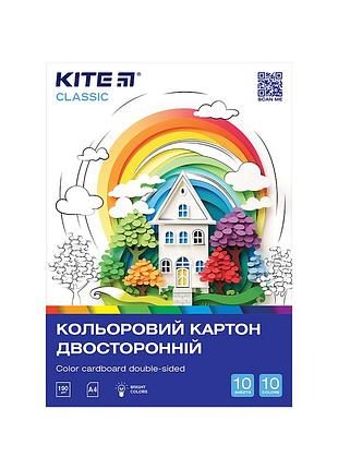 Цветной картон kite а4 двусторонний classic 10 листов (k-255)