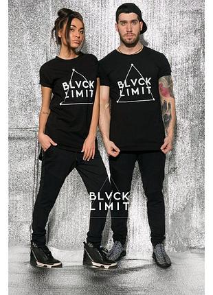 Крутая удлиненная футболка с замками blvck limit triangle