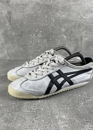 Кроссовки asics onitsuka tiger mexico 66 кожаные чёрно белые