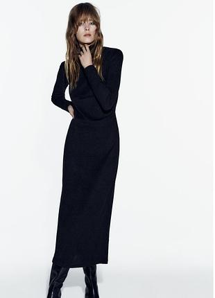 Чорна трикотажна сукня zara 🖤
