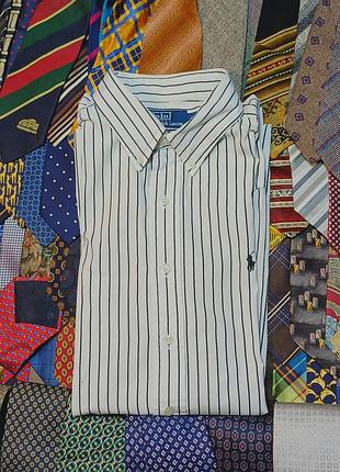 Воротник 43 см polo ralph lauren size xl тенниска в полоску рубашка с коротким рукавом 
100% cotton made in philippines 
classic fit