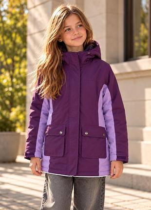 Lands’ end kids куртка демісезонна фіолетова grow-a-longs 11–12 р. 152–158, осінь / весна