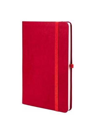 Книга записна optima а5 nebraska, м’яка обкладинка, гумка, білий блок лінія, червоний (o20124-03)