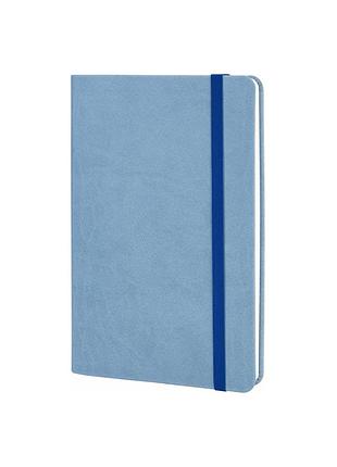 Книга записна optima а5 vivella, м’яка обкладинка, гумка, білий блок лінія, блакитний (o27104-11)