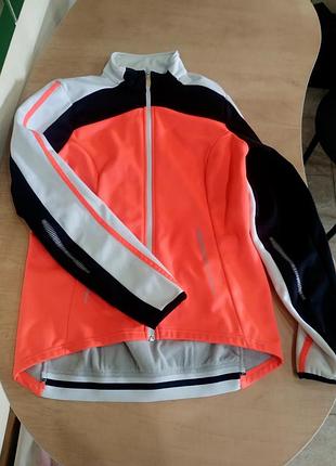Кофта жіноча crane softshell на флісі, помаранчева, чорна, біла, розмір m / 46