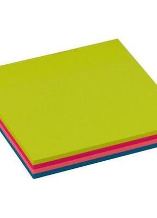 Бумага для заметок buromax with adhesive layer 76х76мм, 100sheets, neon colors mix (bm.2312-97)
