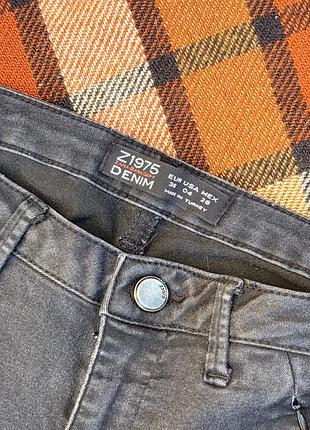 Графитовые узкие джинсы скинни zara basic denim 10
