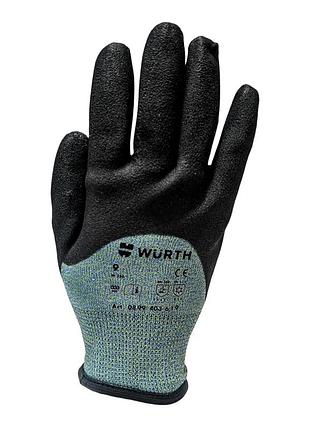 Рукавиці для захисту від порізів wurth w-250, level c утеплені, покриття пвх, розмір 10 (0899403620)