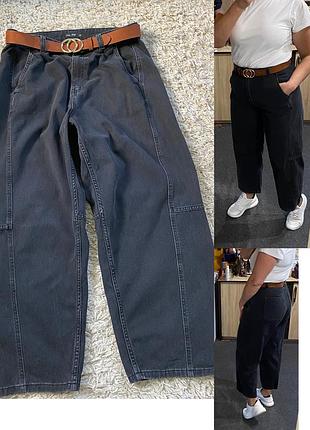 Стильні джинси бочки в сірому кольорі,f&f,p.l-xl
